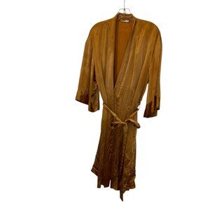 descamps French Lingerie FRANCE copper satin bath dressing robe M